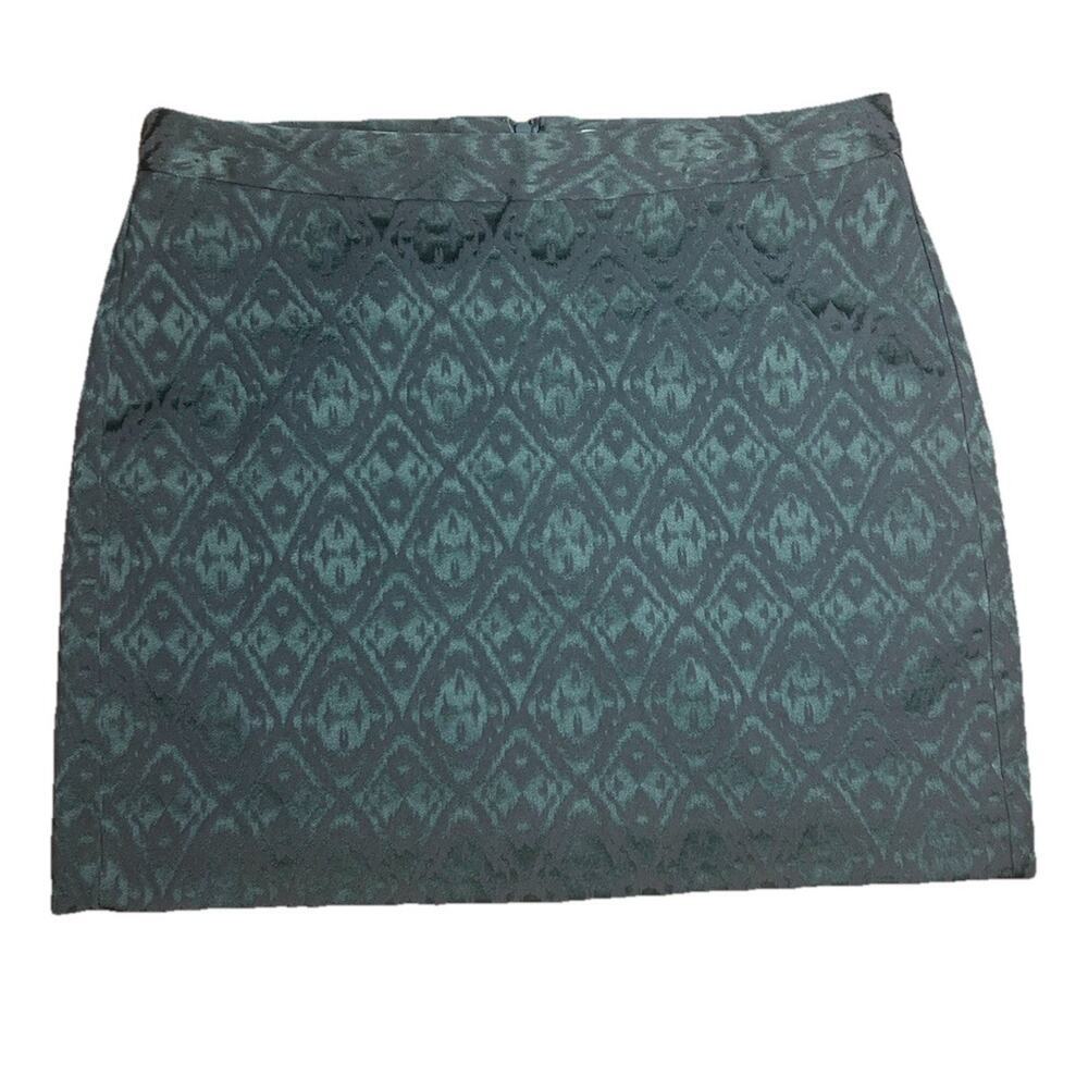 Banana Republic Moss Green Argyle Short Pencil Mini Skirt Dark Academia Retro 10